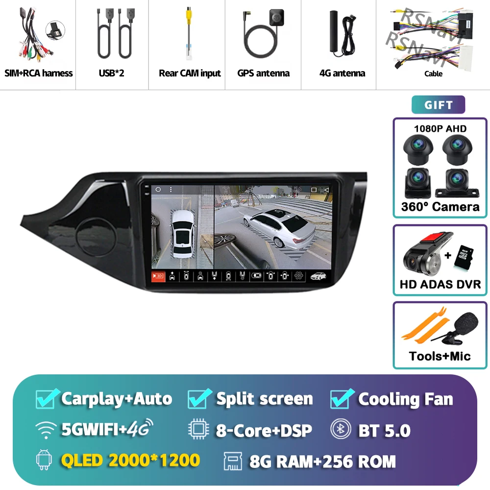 2K 8G-256G 360 DVR