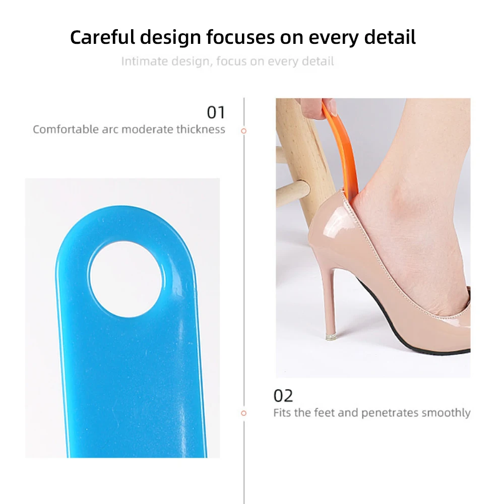 Shoe Horns Professional Black Plastick Shoe Horn Spoon Shape Shoehorn Shoe Lifter Flexible Sturdy Slip Portable Home Accessories 4