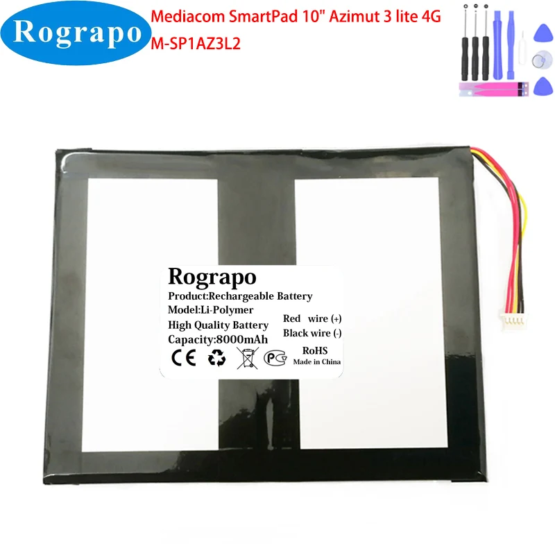 Bateria para pc Mediacom Smartpad Novo 10 Azimut Lite 4g Sp1az3l2 3.7v 8000mah