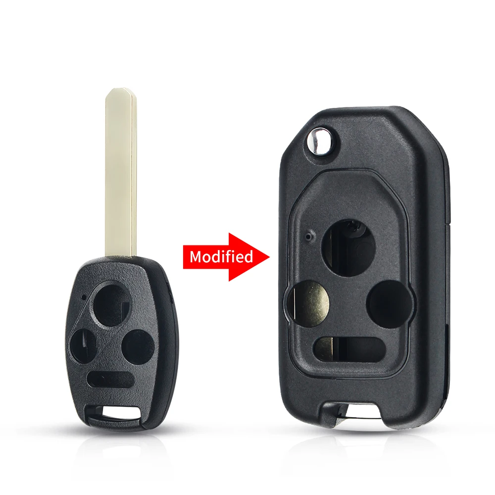 EMSea 2 Stks Afstandsbediening Sleutel Shell Vervanging Compatibel met Honda Civic CRV Accord Jazz etc 3 Knoppen Afstandsbediening Sleutelhanger Case