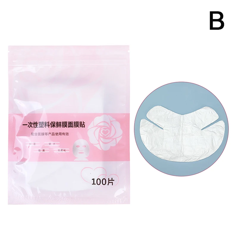 100-Pack Disposable Transparent Facial Beauty Wraps
