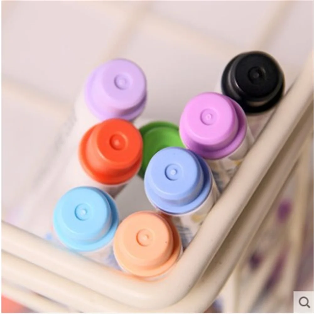 12색/세트 화이트보드 마커 무독성 드라이 이레이즈 마크 표시용 펜 세트