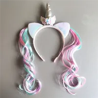 Girl Headband Kids Candy Color Sparkle Sequins Unicorn Braid Children Christmas Rainbow Hair Accessories Baby Birthday Hair Band 1