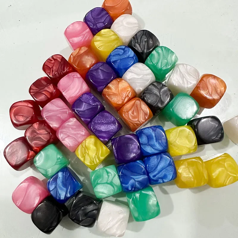 10pcs/set Pearl Pattern Round Dice Blank Dice DIY Game Accessories