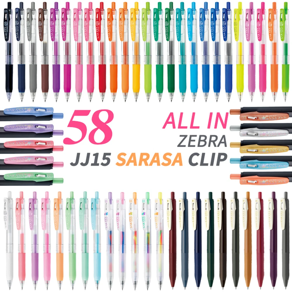 일본 ZEBRA 젤 펜 세트, JJ15, 컬러 0.4mm, 0.5mm, 학생 그림 쓰기, 어린이 학용품, 사무실 문구