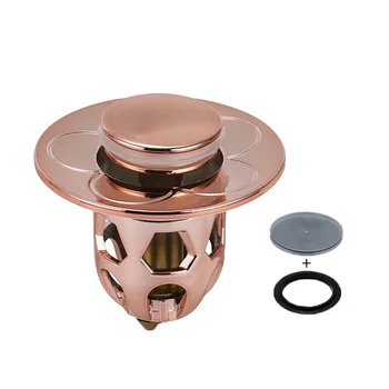 ห้องน้ําอ่างล้างจานปลั๊กอ่างล้างหน้า Core BOUNCE UP ท่อระบายน้ํากรองฝักบัวอ่างล้างจานปลั๊กกรองห้องครัวอ่างอาบน้ํา Stopper แกนทองแดง 8