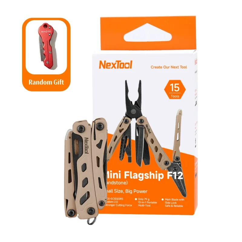 Nextool Mini Flagship F12 15 in 1 Multitool Folding Pocket Plier With Wire Cutter Scissors Screwdriver Portable Outdoor EDC Tool