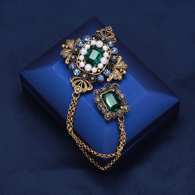 パール ストーン シルバー ヴィンテージ ブローチ レディース メンズ