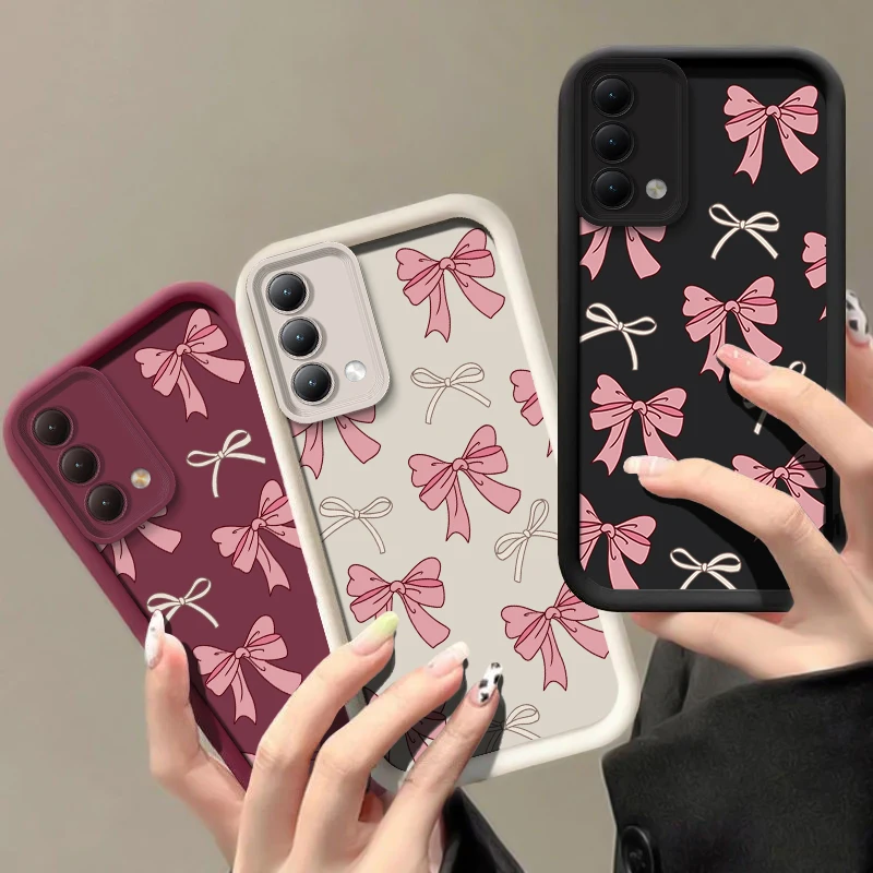 Chic Pink Bow Knot Shockproof Silicone Phone Case