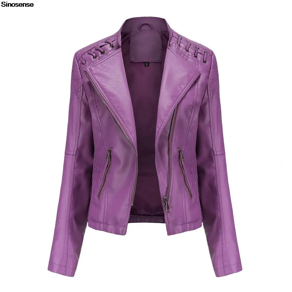 Galeforce Purple Biker Leather Jacket