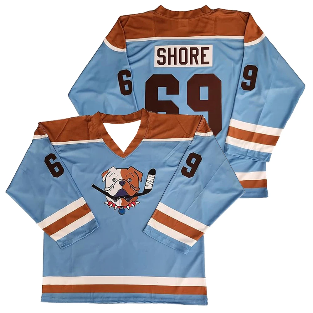 

Shoresy Sudbury Blueberry Bulldogs Hockey Jersey V-Neck Long Sleeve Sport Shirt 2023 New Fashion Clothes