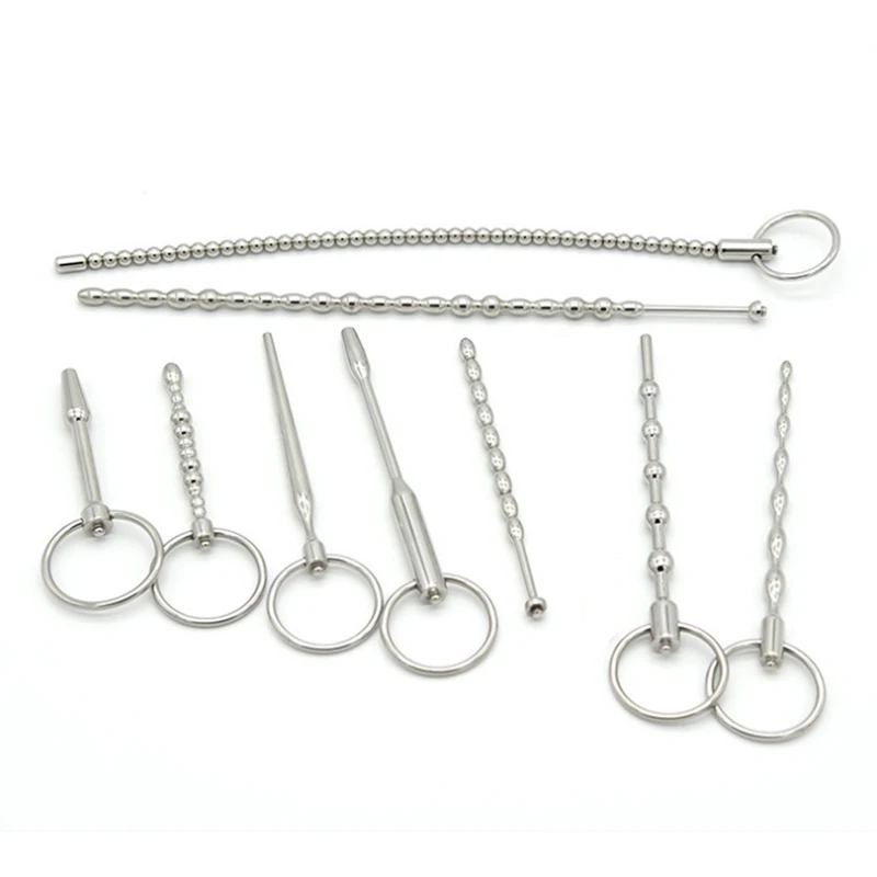 Penis Sex Toys Electric Shock Male Penis Metal Urethra Plug Dilator Beads Cock Ring