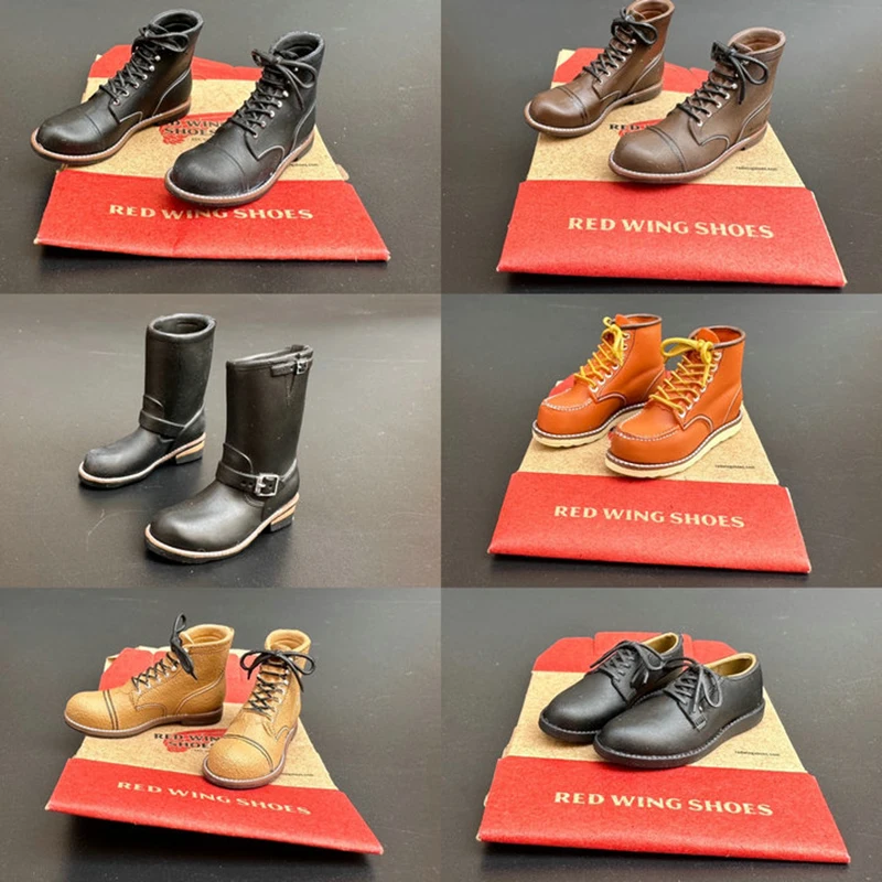 

1/12 Miniatures Original Gashapon Kenelephant RED WING Classic Leather Shoes Martin Boots for 6 inches Soldier Action Figure