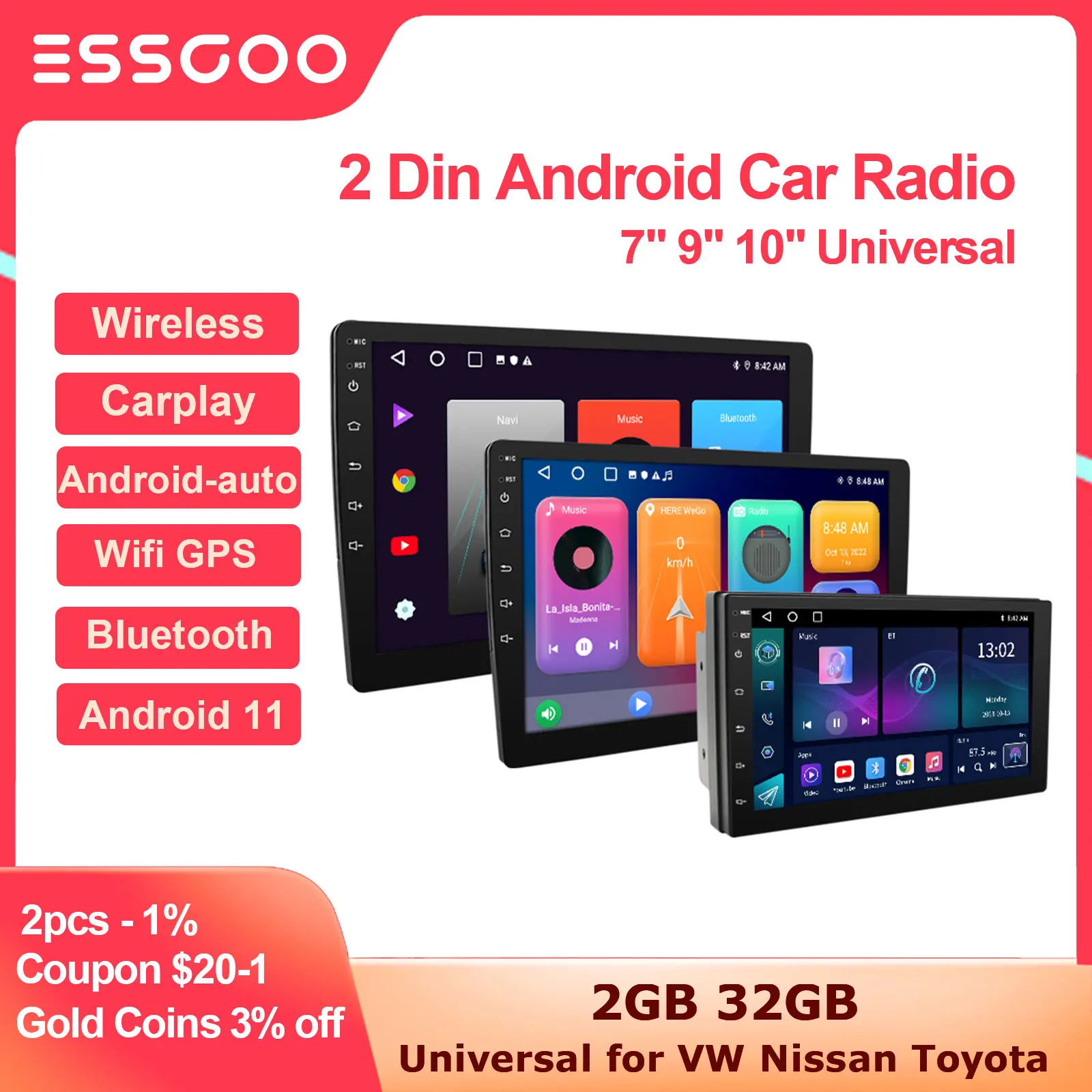 ΠΠ²ΡΠΎΠΌΠ°Π³Π½ΠΈΡΠΎΠ»Π° ESSGOO, 2 Din, Android, 7/9/10 Π΄ΡΠΉΠΌΠΎΠ², 2 + 32 ΠΠ ΠΠ²ΡΠΎΠΌΠ°Π³Π½ΠΈΡΠΎΠ»Π° ESSGOO, 2 Din, Android, 7/9/10 Π΄ΡΠΉΠΌΠΎΠ², 2 + 32 ΠΠ