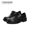 Wrinkled cowhide dress shoes for men hand sewn leather shoes big toe thick soled formal shoes banquet business casual