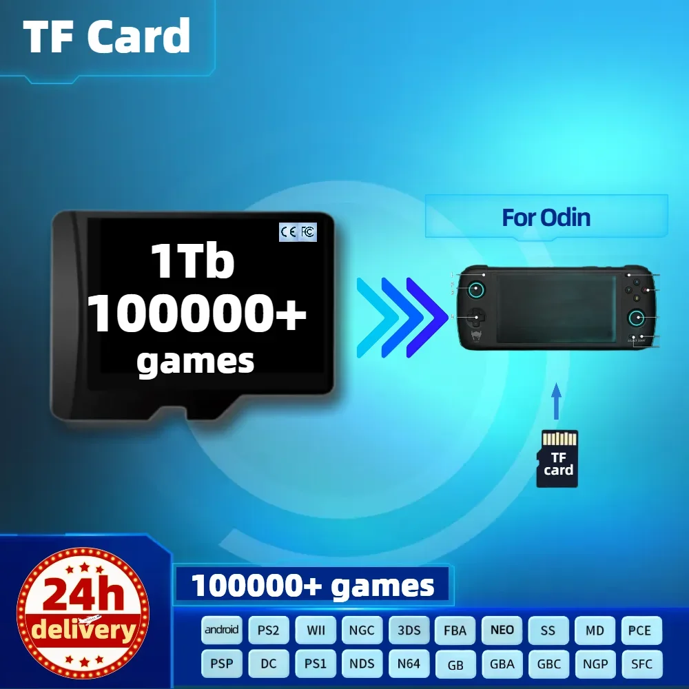 Carte mémoire TF pour Odin 2 Pro, 1T, Rp3 Plus, tous les émulateurs pré-installés, jeu rétro, PS2, PSP, console portable, déterminer 512G