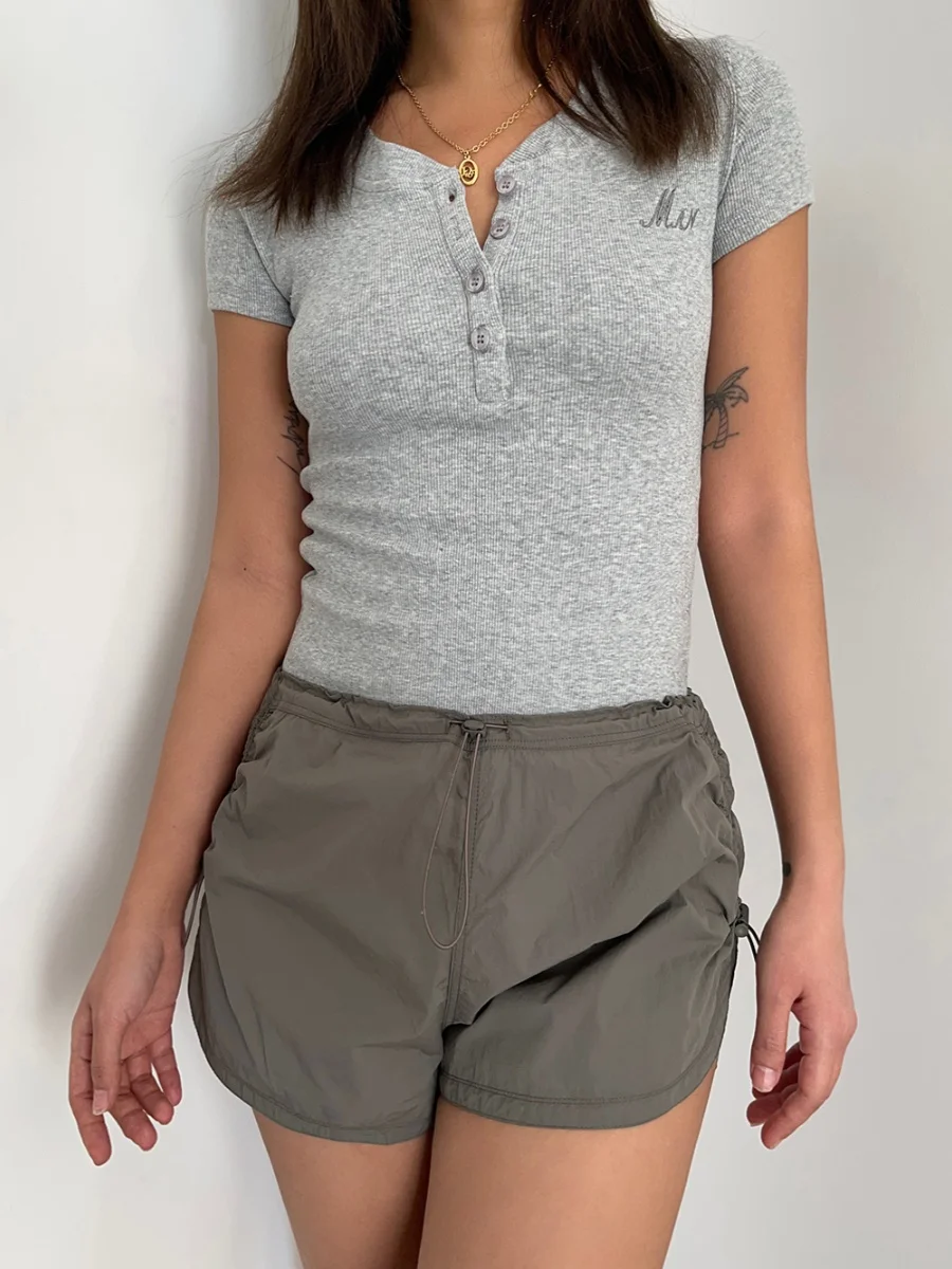 

Summer Loose A Line Wide Leg Drawstring Quick Drying Shorts