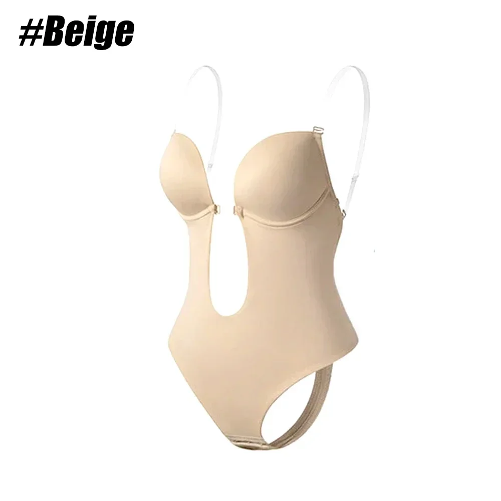 Dou01 Sexy Seamless Low Back Plunge Bodysuit Shapewear With Tummy Control And Backless Design For Women - Body Shaper, Sculpting Thong, And Corset Underwear