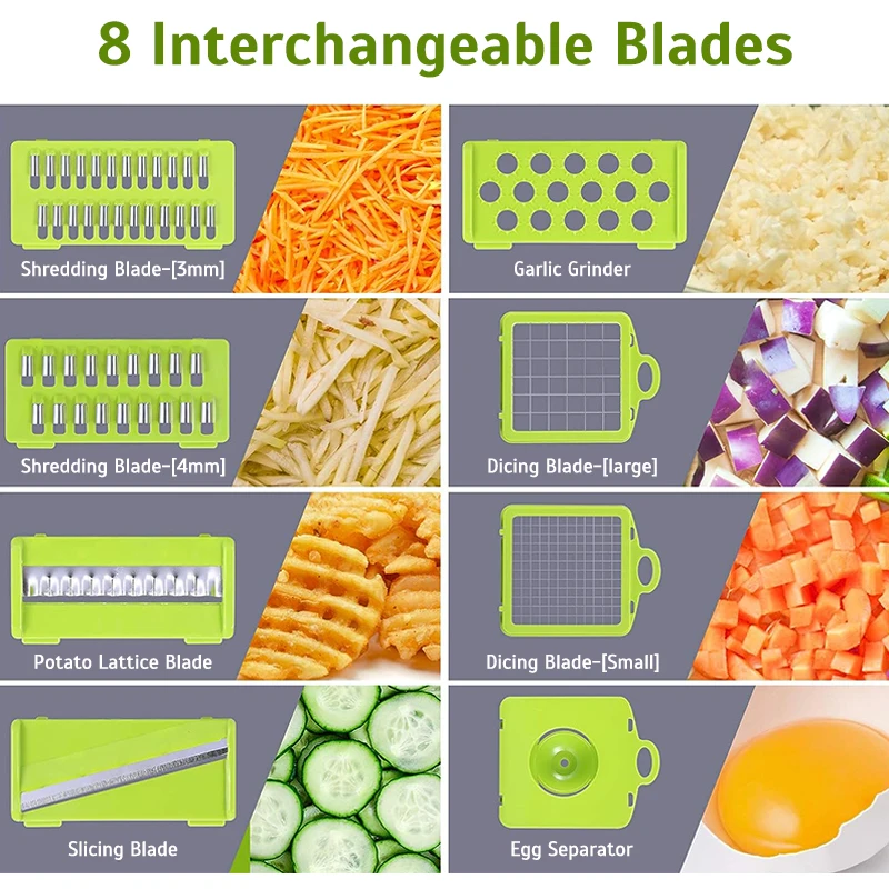 Kitchen tool 16 in 1 Multifunctional Vegetable Slicer Cutter Shredders Slicer With Basket Fruit Potato Chopper Carrot Gratertool