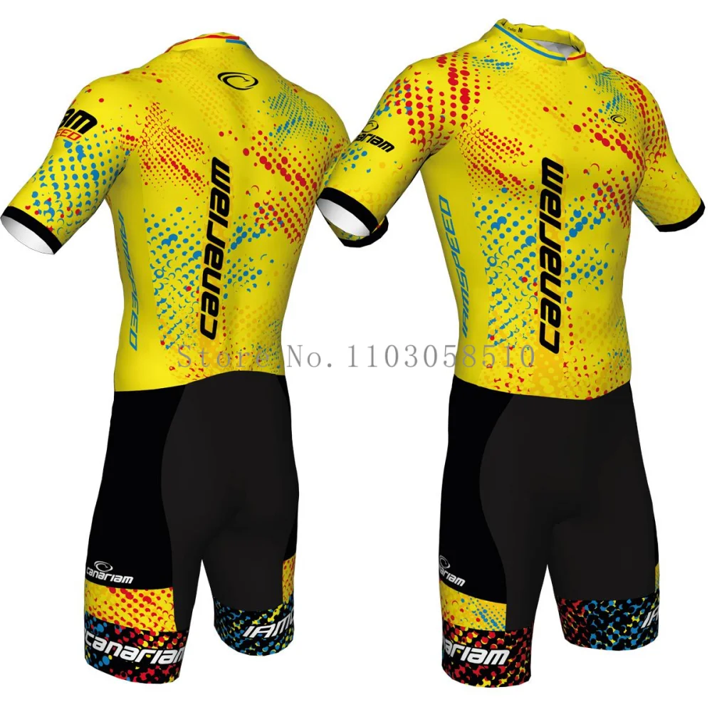 New Canariam Men's Skate Suit Roller Skate Speed Race Fast Skat Speed Skats Ciclismo Skating Jumpsuit Pro Team Tights Skinsuit