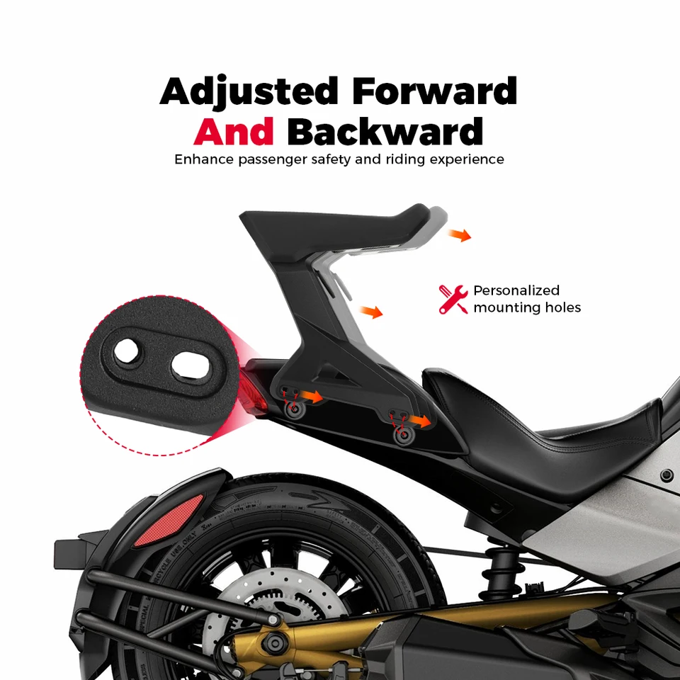 Can-Am Spyder OEM F3 助手席アームレスト、219400726 : SAUTVS Passenger Armrests for Can-Am Spyder F3, Rear