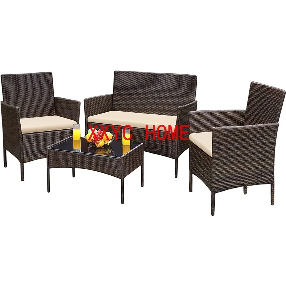 

4 шт., детский сад, задний двор, балкон, крыльцо у бассейна, влюбленные, с мягкой подушкой и Стеклянным Столом