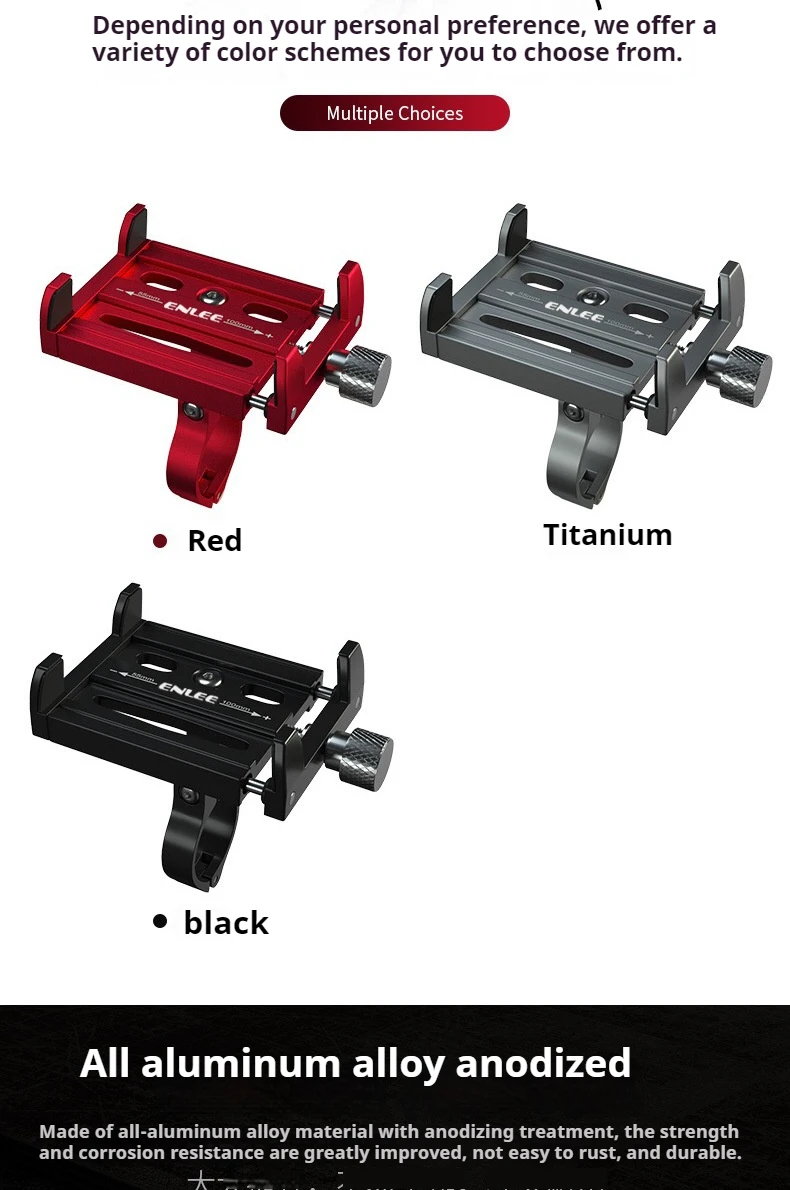 Enlee Aluminium legierung Handy halter Motorrad Fahrrad fahren stoßfest feste Navigation Handy halter – Detail 2