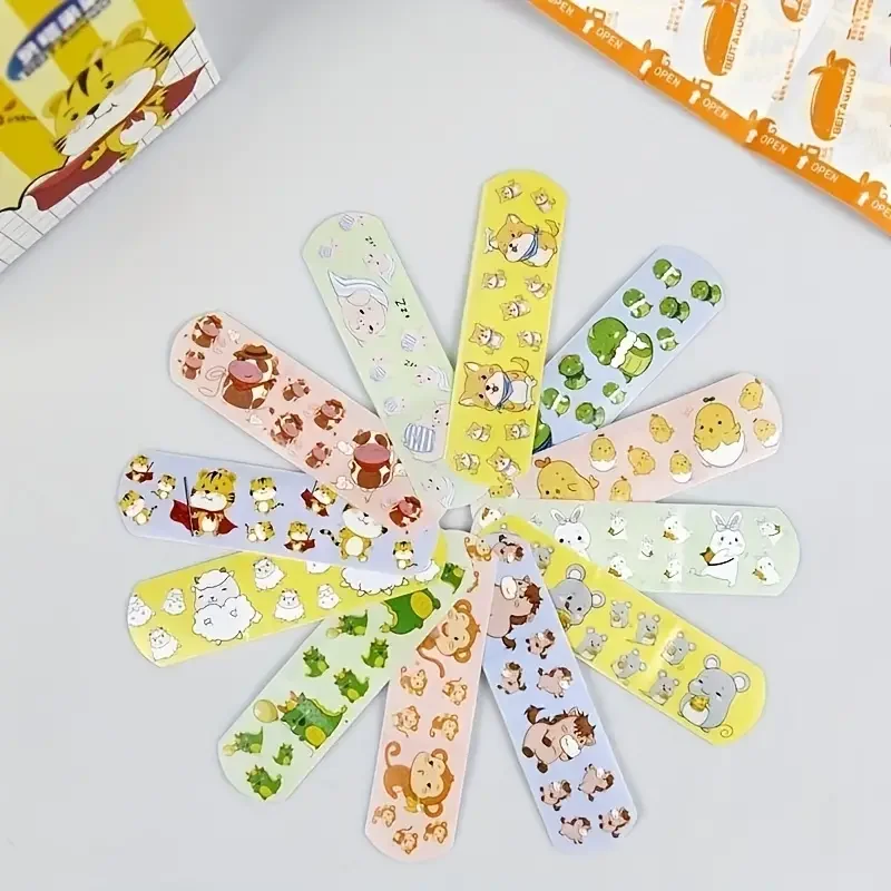 Medical Bandages 120pcs Cute Animal 12 Zodiac Bandages For Kids Waterproof Breathable Emergency Stickers