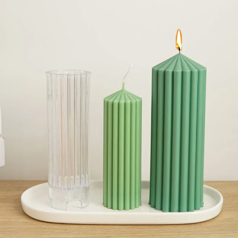 Striped Column Molds, Pillar Candle Forms, Handmade Scented Torch