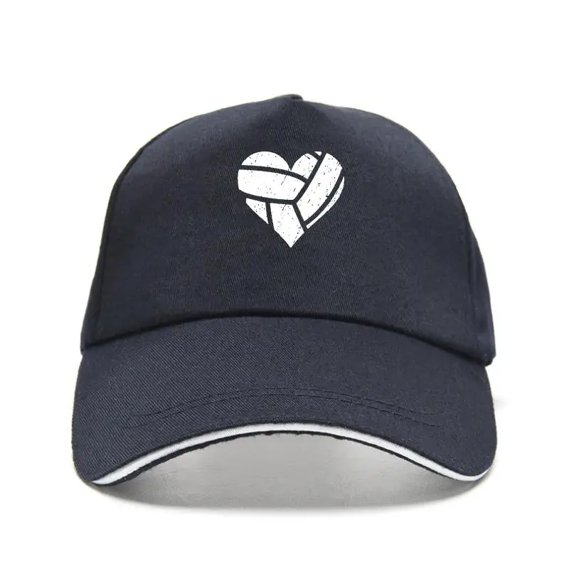 

Mens 2020 Fashion Style Baseball Cap Summer funny print Volleyball Heart nice gift for volleyball lovers Bill Hat men