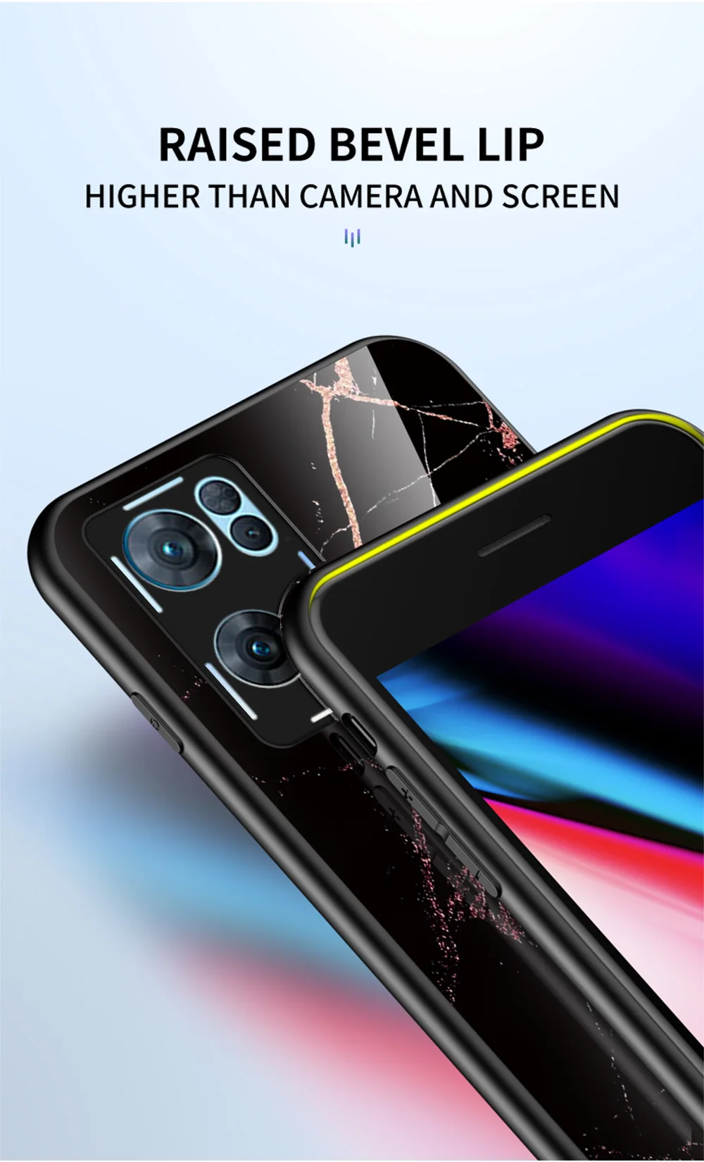Coque Reo8 DECLAREYAO Coque en verre trempé rigide pour OPPO Renoa 7 6 5 4 3 Pro Plus Ace2 4Z 5Z 6Z 7Z Coque en silicone UL_voghion.com