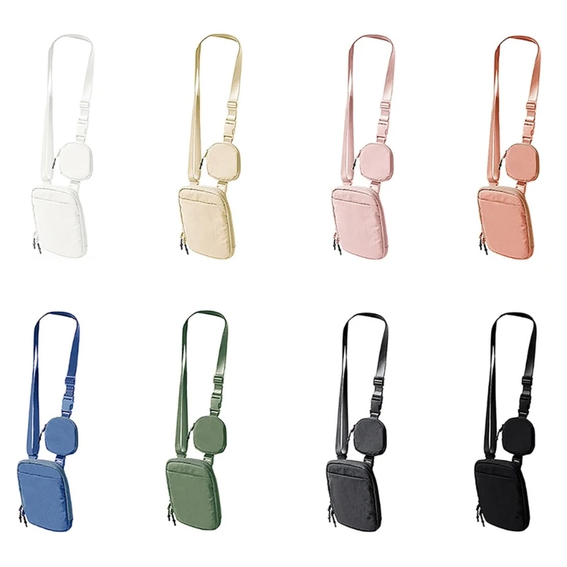 

Stylish Nylon Shoulder Bag with Zipper Storage Pockets Phone Bags for Women Girl