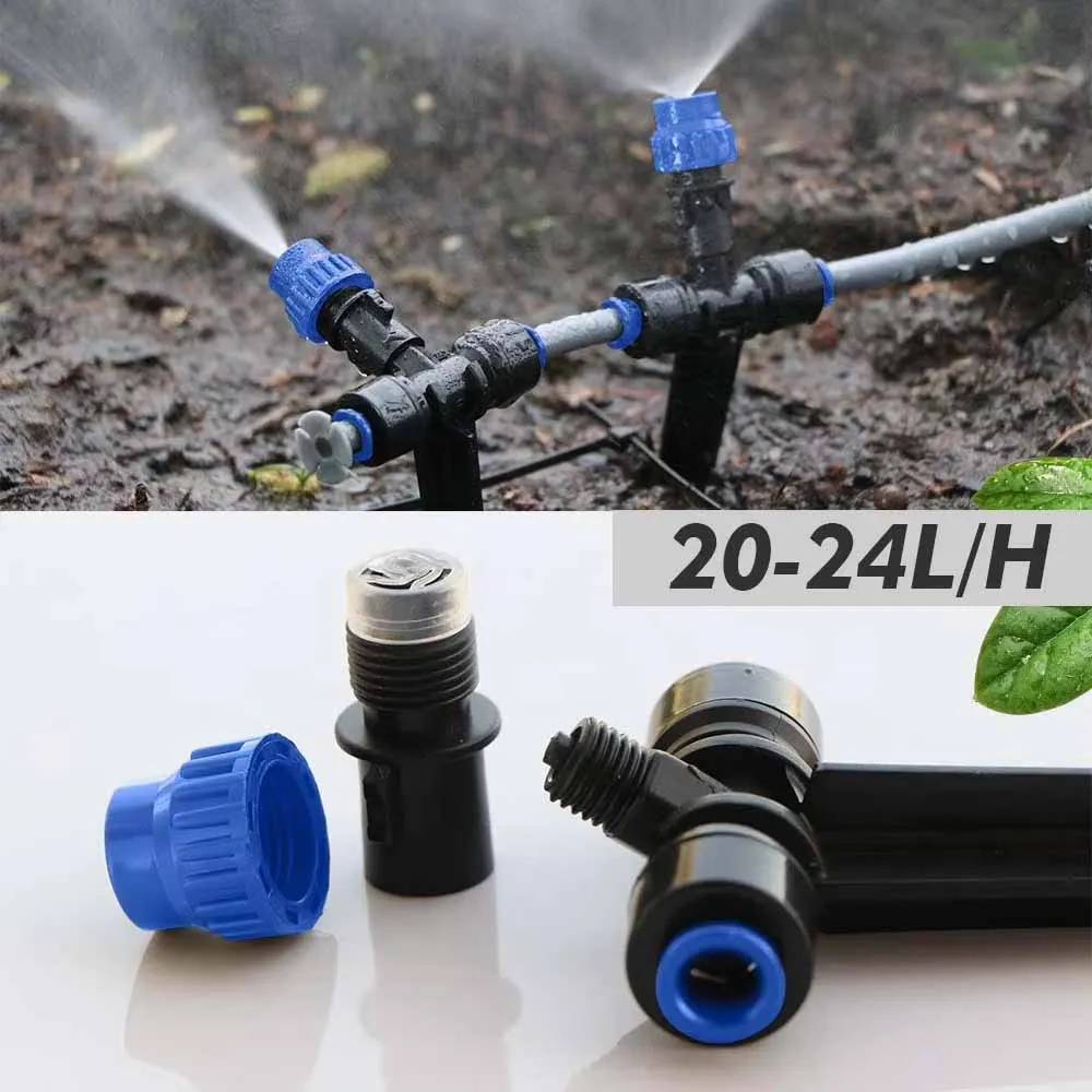 30/20m 1/4" Misting Cooling System 180° Adjustable Atomizer Filter Kit for Garden Irrigation Watering 4/6mm Quick Push Slip Lock 6