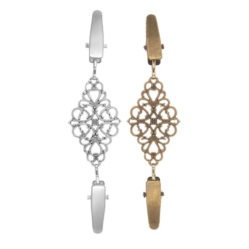 레트로 스웨터 클립 패스너 꽃무늬 가디건 드레스 셔츠 칼라 브로치 백 신치 클립 여성용 소녀용