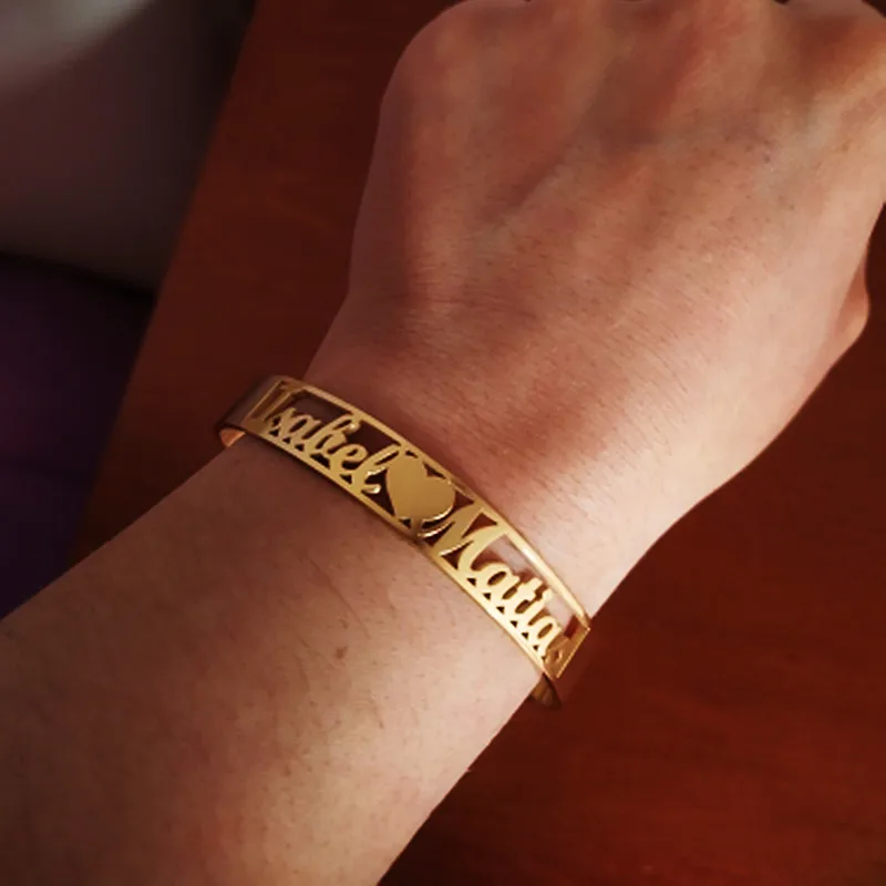 Edelstahl Armband Mit Custom Name Für Frauen Initial Buchstaben Silber Gold Personalisierte Bangle Luxus Schmuck Geschenk Für Mama