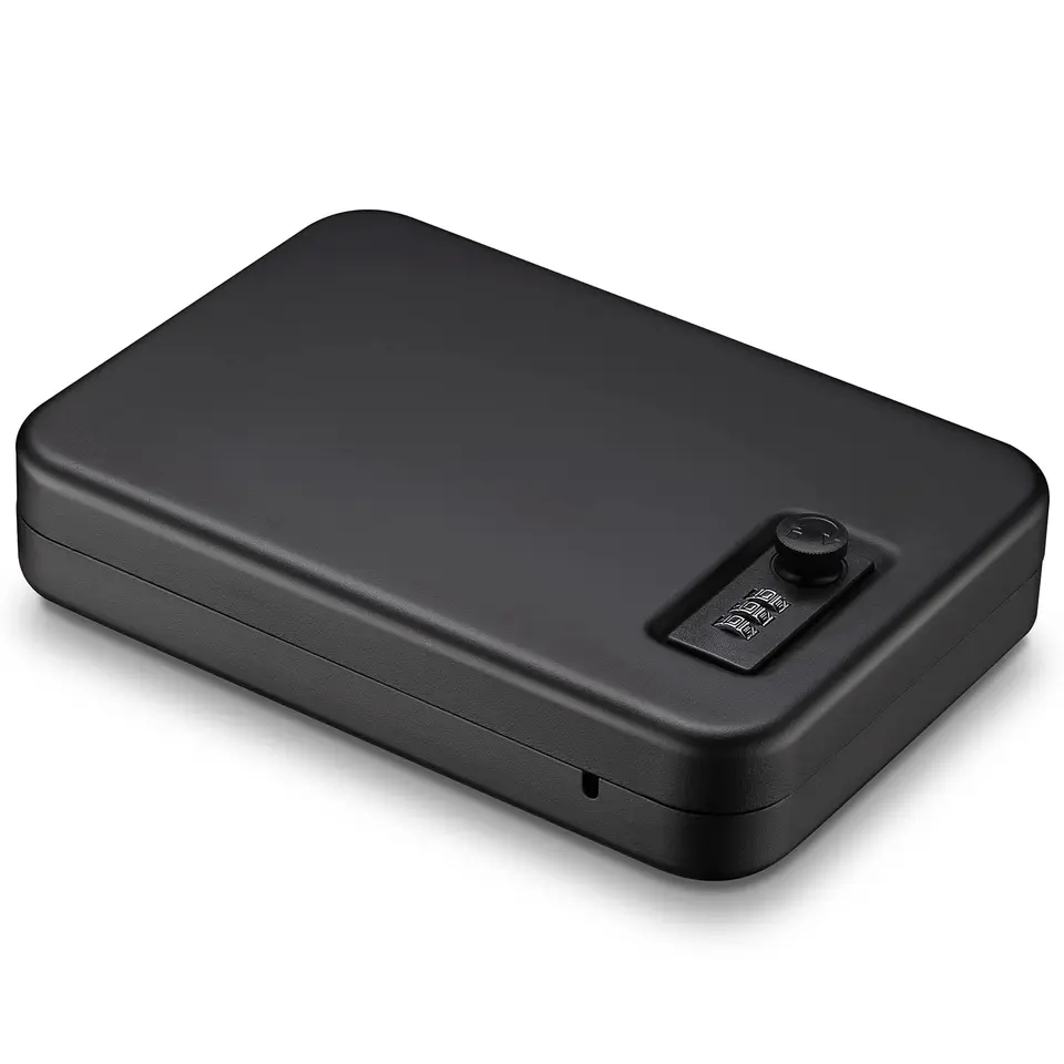 Portable Password Gun Safe Box Small Travel Pistol Safe Solid Steel Handgun Lock Box for Car Gun Safes for Home Handgun Lock Box