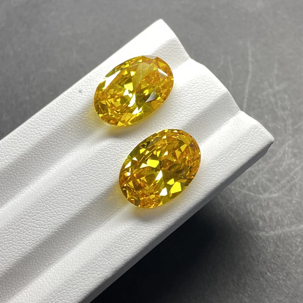 

Oval Cut 10x14mm Cubic Zirconia Yellow CZ Synthetic Zircon Gemstones For Ring