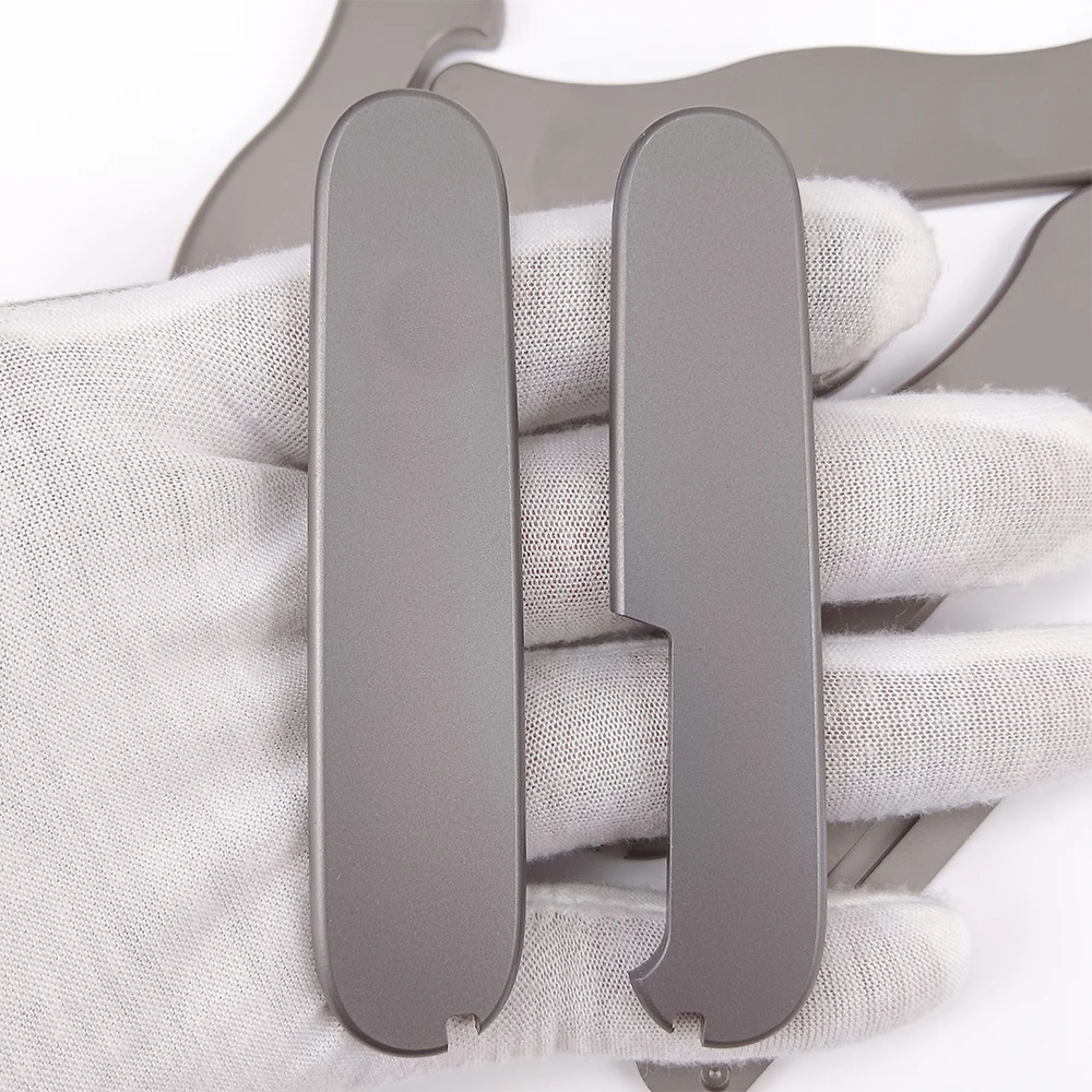 New Checkered Pattern 91mm Swiss Knife Handle Patch, Modified Titanium Alloy TC4 Handle Patch for 91mm Swiss Knife Handle Making