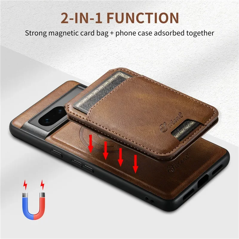 ELISORLI Wallet Case For Google Pixel 6 Pro With Wrist Strap Grid Luxury Leather
