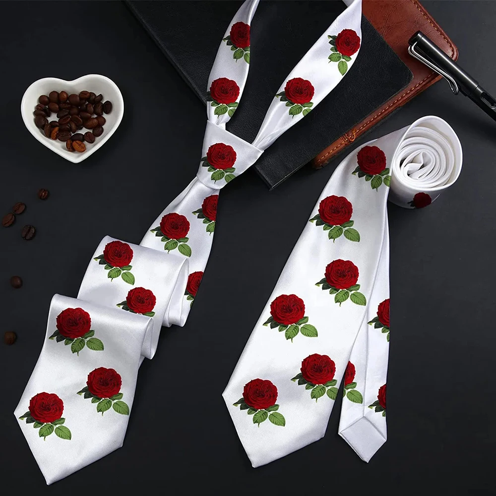 4PCS/Lot Men Blank Sublimation Tie Solid Color White DIY Heat Transfer Polyester Silky Necktie for Formal Wedding Party Business