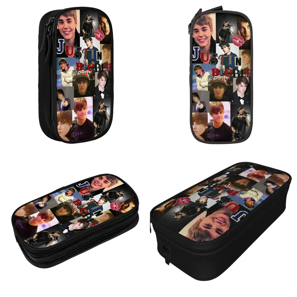 Hiphop Justins Biebers Pencil Case Creative Pen Holder Bag Student Big Capacity Students School Zipper Pencil Box