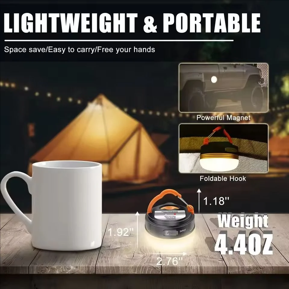 USB Rechargeable Portable Camping Tent Light 3 Modes Waterproof Outdoor Tent Lam
