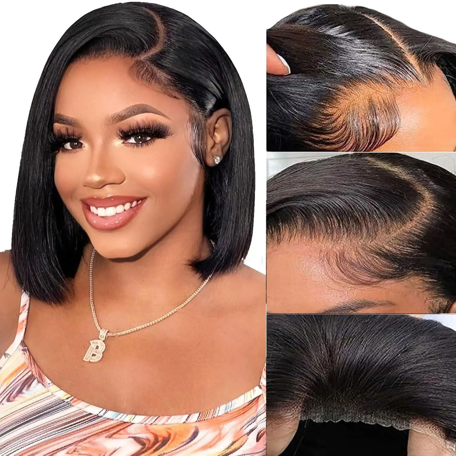 Bone Straight HD Lace Wig 100% Human Hair Bob 6x6 Closure Glueless Wigs 13x4 Lace Frontal Preplucked Raw 180 Density For Women