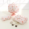 3pcs Aesthetic Cosmetic Organizer Set Quilted Cotton Sweet  Women Makeup Pouch Cherry/Heart Pattern Skincare Clutch Toiletry Bag 4