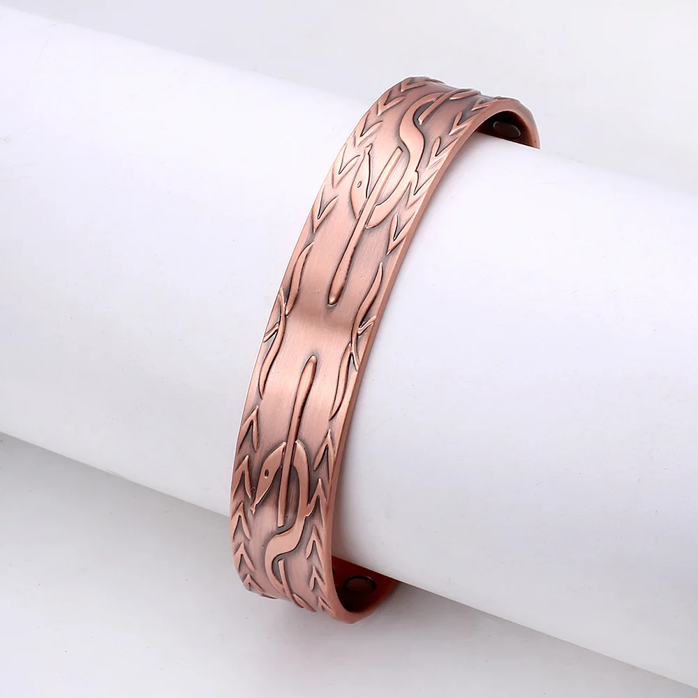 MagEnergy Bracciale Magnetico In Rame Puro 99.9% Con 10 Magneti 3500 Gauss - Regolabile Per Donna