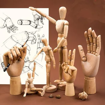 Manichino artistico con schizzo in legno con arti mobili: perfetto per disegnare, decorare e regali