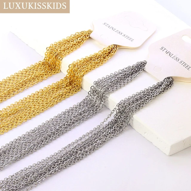 No Fade 5-10pcs Stainless Steel Necklace Chains for Jewelry Making Findings  45cm+5cm Chains with Lobster Clasps Wholesale - AliExpress