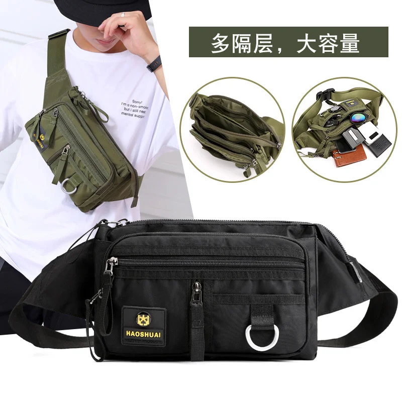 

New large capacity men's and women's waist bag multi-level anti-theft waist bag close fitting cashier bag zero wallet