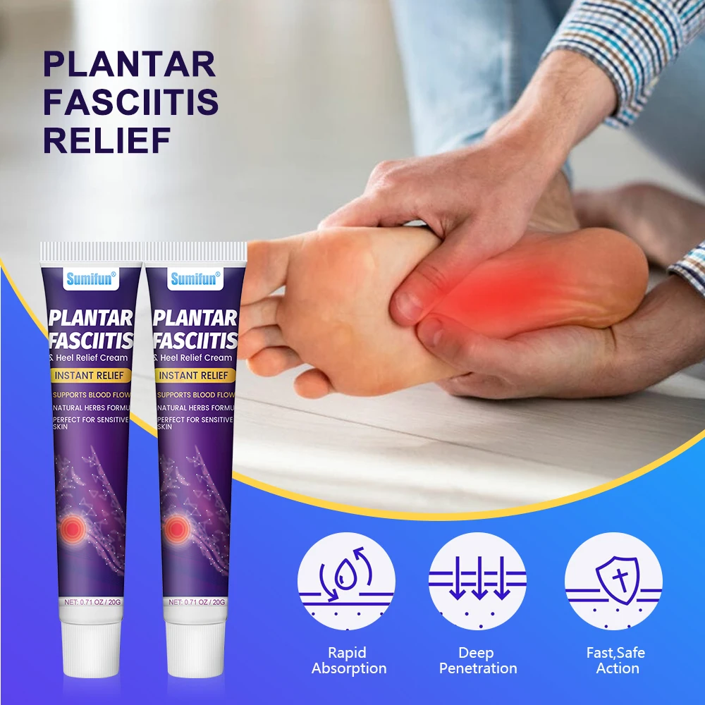 20g Sumifun Heel Pain Relief Cream Foot Fasciitis Achilles Tendonitis Ointment Plantar Bone Spur Ache Painkiller Medical Plaster