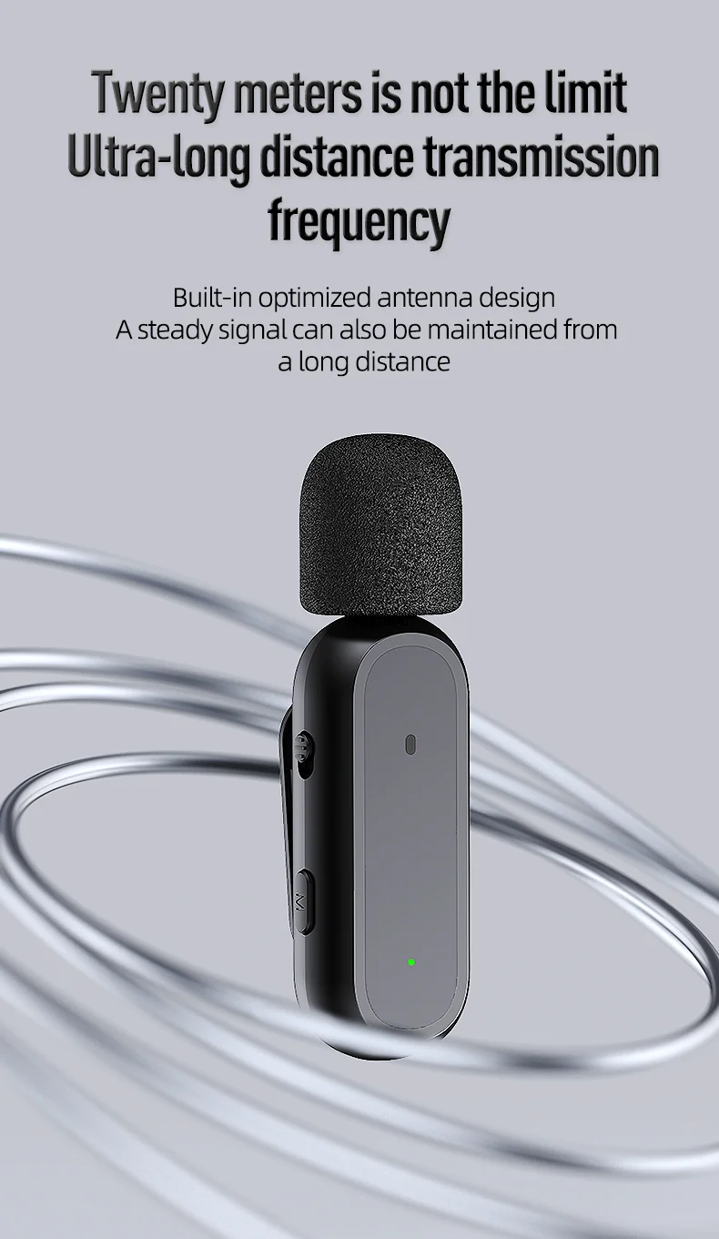 dynamic microphone Wireless Lavalier Microphone Portable Recording Plug-and-Play Mic Charging Box Audio and Video For iPhone and Android Phones headphones with mic